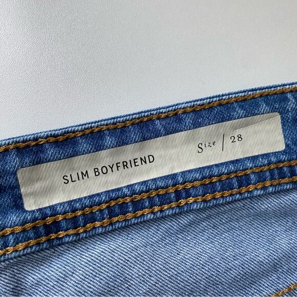 Pilcro High Rise Embroidered Boyfriend Jeans Medium Blue Size 28 Boho Distressed - Picture 11 of 15